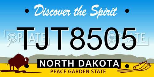 TJT8505 North Dakota License Plate