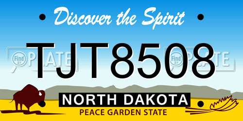 TJT8508 North Dakota License Plate