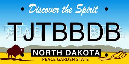 TJTBBDB North Dakota License Plate