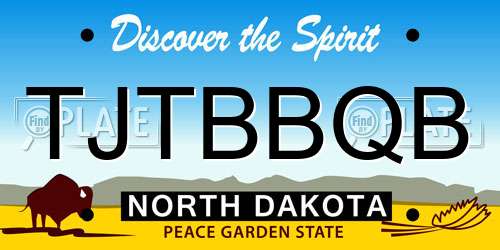 TJTBBQB North Dakota License Plate