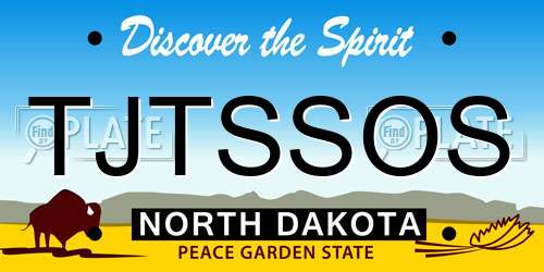 TJTSSOS North Dakota License Plate