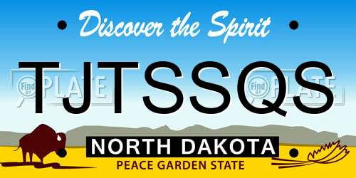 TJTSSQS North Dakota License Plate