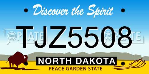 TJZ5508 North Dakota License Plate
