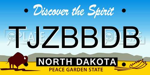 TJZBBDB North Dakota License Plate