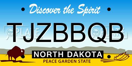 TJZBBQB North Dakota License Plate
