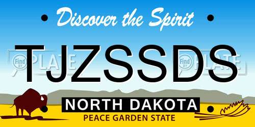 TJZSSDS North Dakota License Plate