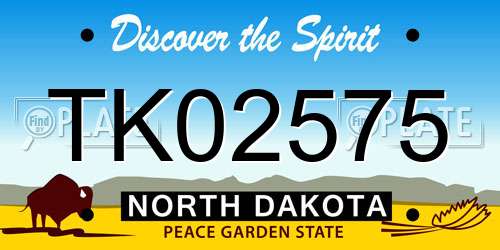 TK02575 North Dakota License Plate