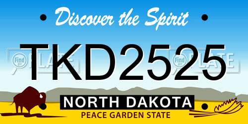 TKD2525 North Dakota License Plate