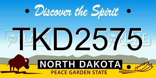 TKD2575 North Dakota License Plate