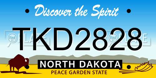 TKD2828 North Dakota License Plate