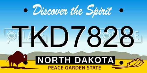 TKD7828 North Dakota License Plate
