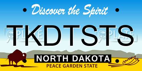 TKDTSTS North Dakota License Plate