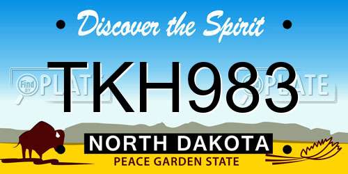 TKH983 North Dakota License Plate