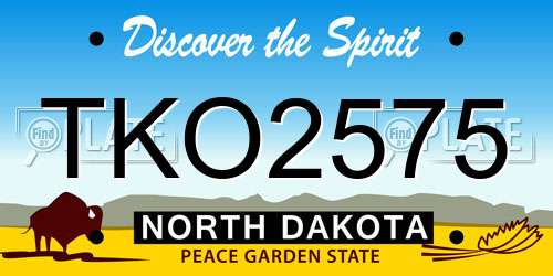 TKO2575 North Dakota License Plate