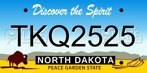 TKQ2525 North Dakota License Plate