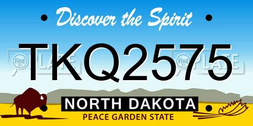TKQ2575 North Dakota License Plate