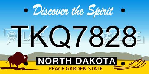 TKQ7828 North Dakota License Plate