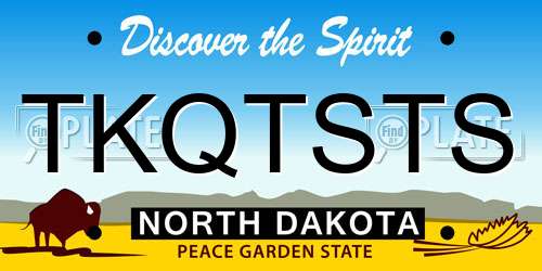TKQTSTS North Dakota License Plate