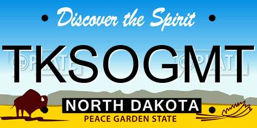 TKSOGMT North Dakota License Plate