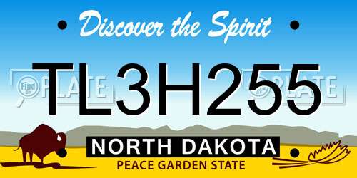 TL3H255 North Dakota License Plate
