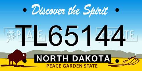 TL65144 North Dakota License Plate