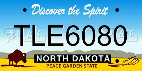 TLE6080 North Dakota License Plate
