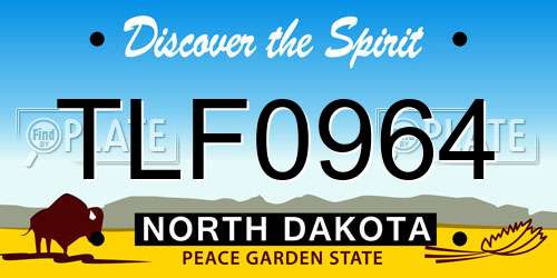TLF0964 North Dakota License Plate