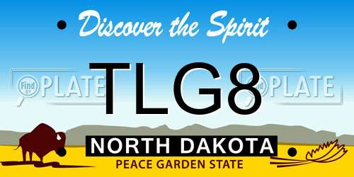 TLG8 North Dakota License Plate