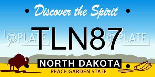 TLN87 North Dakota License Plate