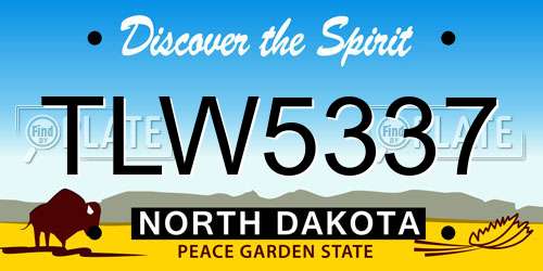 TLW5337 North Dakota License Plate