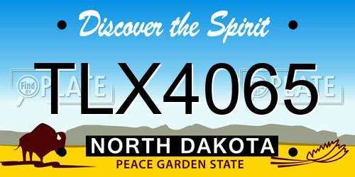 TLX4065 North Dakota License Plate