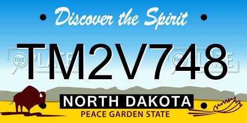 TM2V748 North Dakota License Plate