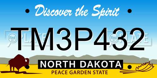 TM3P432 North Dakota License Plate