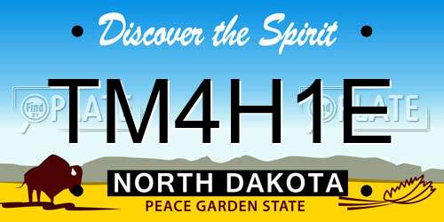 TM4H1E North Dakota License Plate