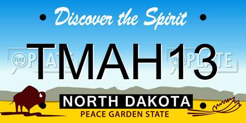 TMAH13 North Dakota License Plate