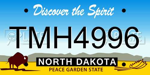 TMH4996 North Dakota License Plate