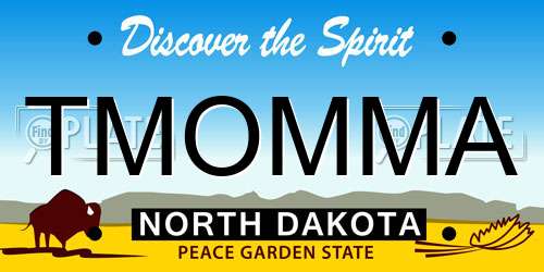 TMOMMA North Dakota License Plate