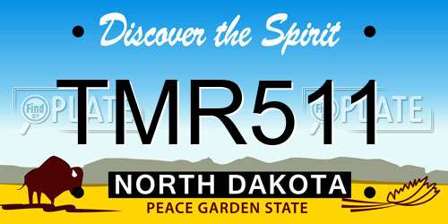 TMR511 North Dakota License Plate
