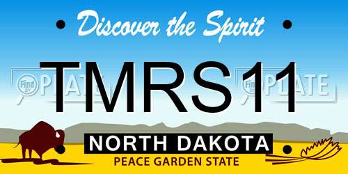 TMRS11 North Dakota License Plate