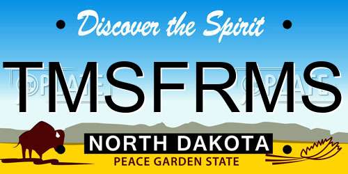 TMSFRMS North Dakota License Plate