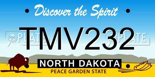 TMV232 North Dakota License Plate