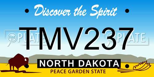 TMV237 North Dakota License Plate
