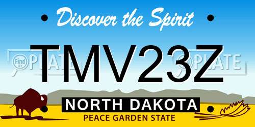 TMV23Z North Dakota License Plate