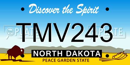 TMV243 North Dakota License Plate