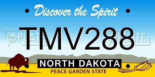 TMV288 North Dakota License Plate
