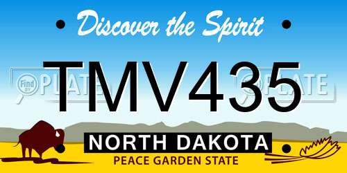 TMV435 North Dakota License Plate