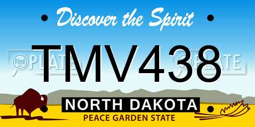 TMV438 North Dakota License Plate