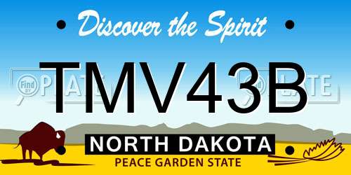 TMV43B North Dakota License Plate