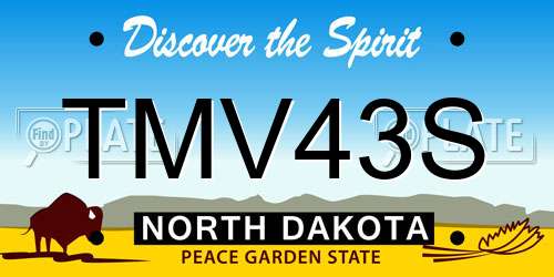 TMV43S North Dakota License Plate