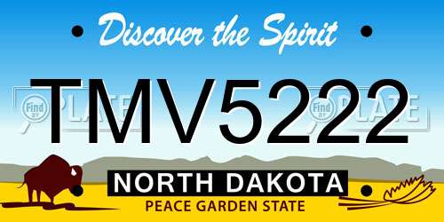 TMV5222 North Dakota License Plate